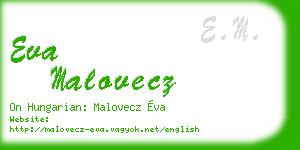eva malovecz business card